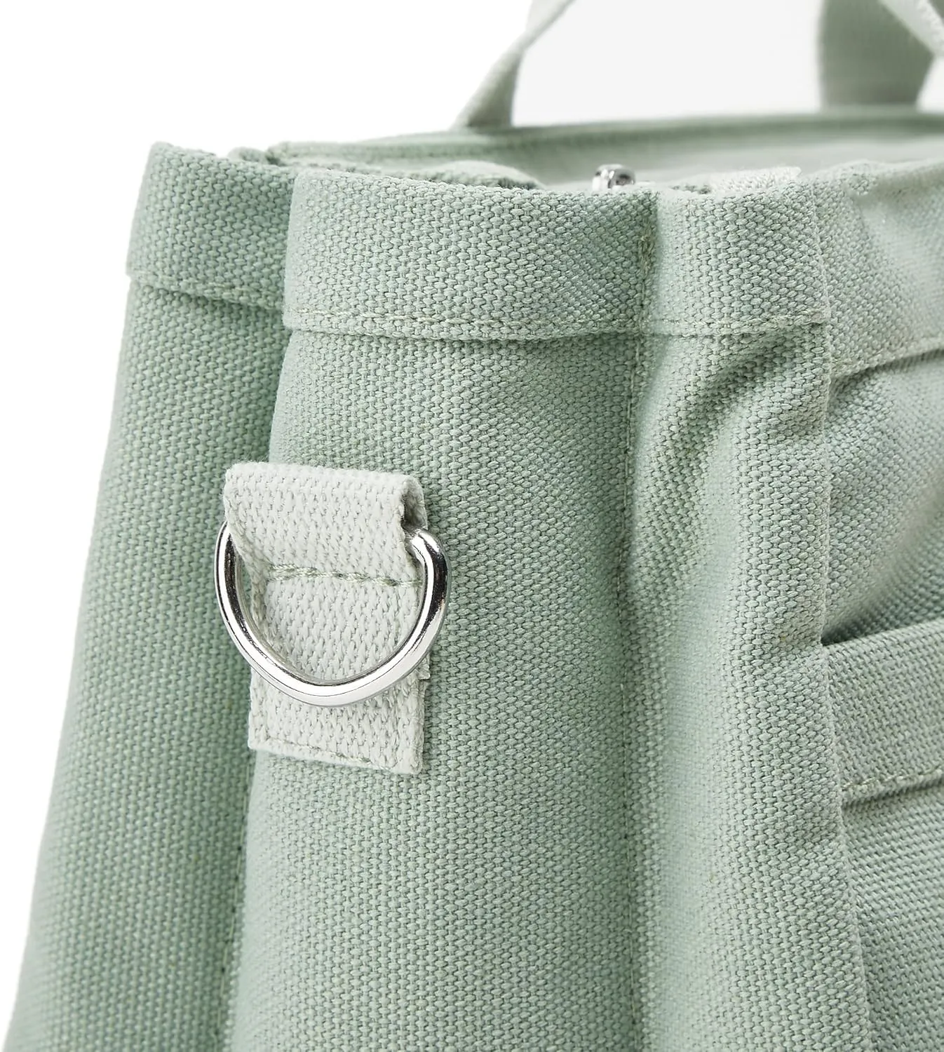 Attached Bottom Canvas Tote Bag with Multi Pockets Zipper Crossbody Satchel Hobo Three-Layer Mom Bag Diaper Bag