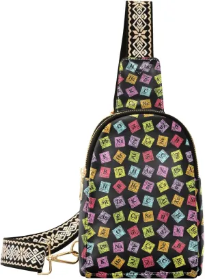 Augenstern Women Crossbody Sling Backpack Chemistry-turvy-periodic-funny Girl Chest Bag Daypack for Hiking Traveling