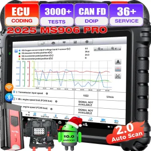 Autel MaxiSYS MS906 PRO Scanner, 2025 MS906PRO V2.0 Same as MS906 MAX Up of MP900BT MS906BT MS908 MK908, OE ECU Coding, 3K  Bidirectional Diagnostic, CAN FD DoIP, 36  Service, Auto Scan 2.0, VAG Guide
