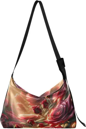 Autumn Apple Trees Large Leather Crossbody Bag, Fashion Crossbody Bag, Man Leather Bag