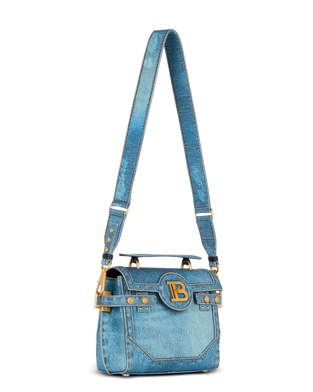 B-Buzz 23 Denim Top Handle Bag in Blue Jean