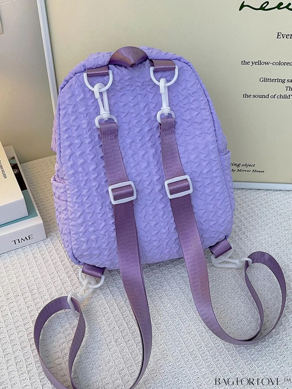 BagForLove - Chic Ladies Backpack with Fold Design and Letter Patchwork