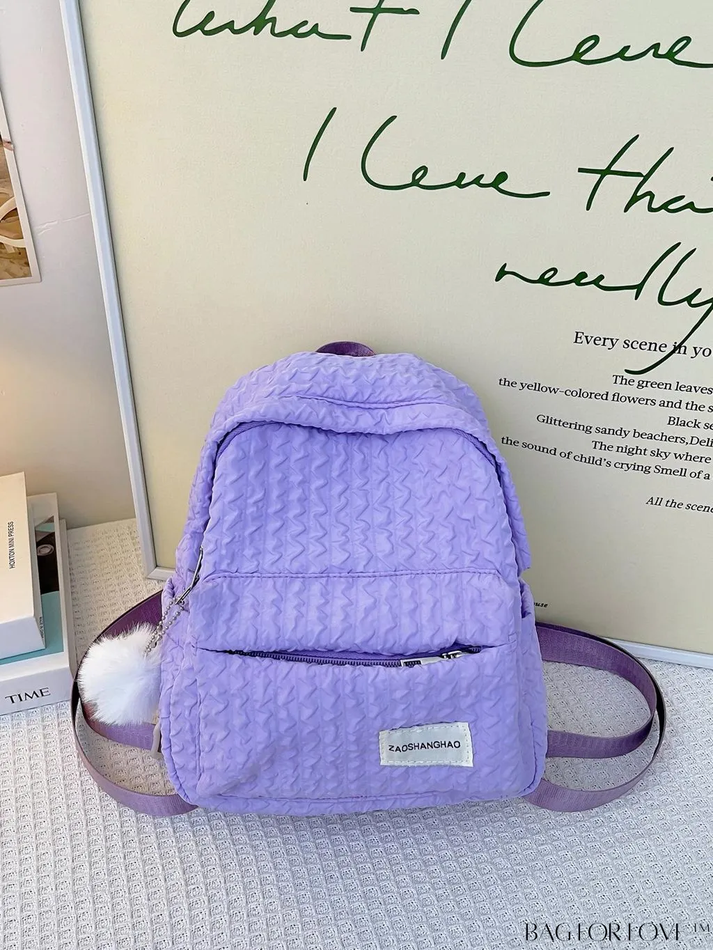 BagForLove - Chic Ladies Backpack with Fold Design and Letter Patchwork