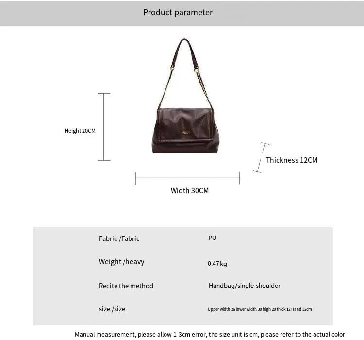 Bags for women versatile chain retro purses trendy and fashionable large capacity handbags