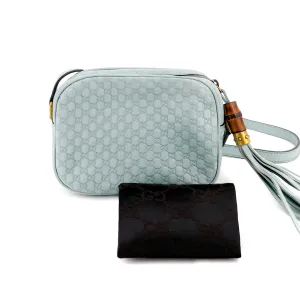 Bamboo Disco Green Leather Crossbody Bag