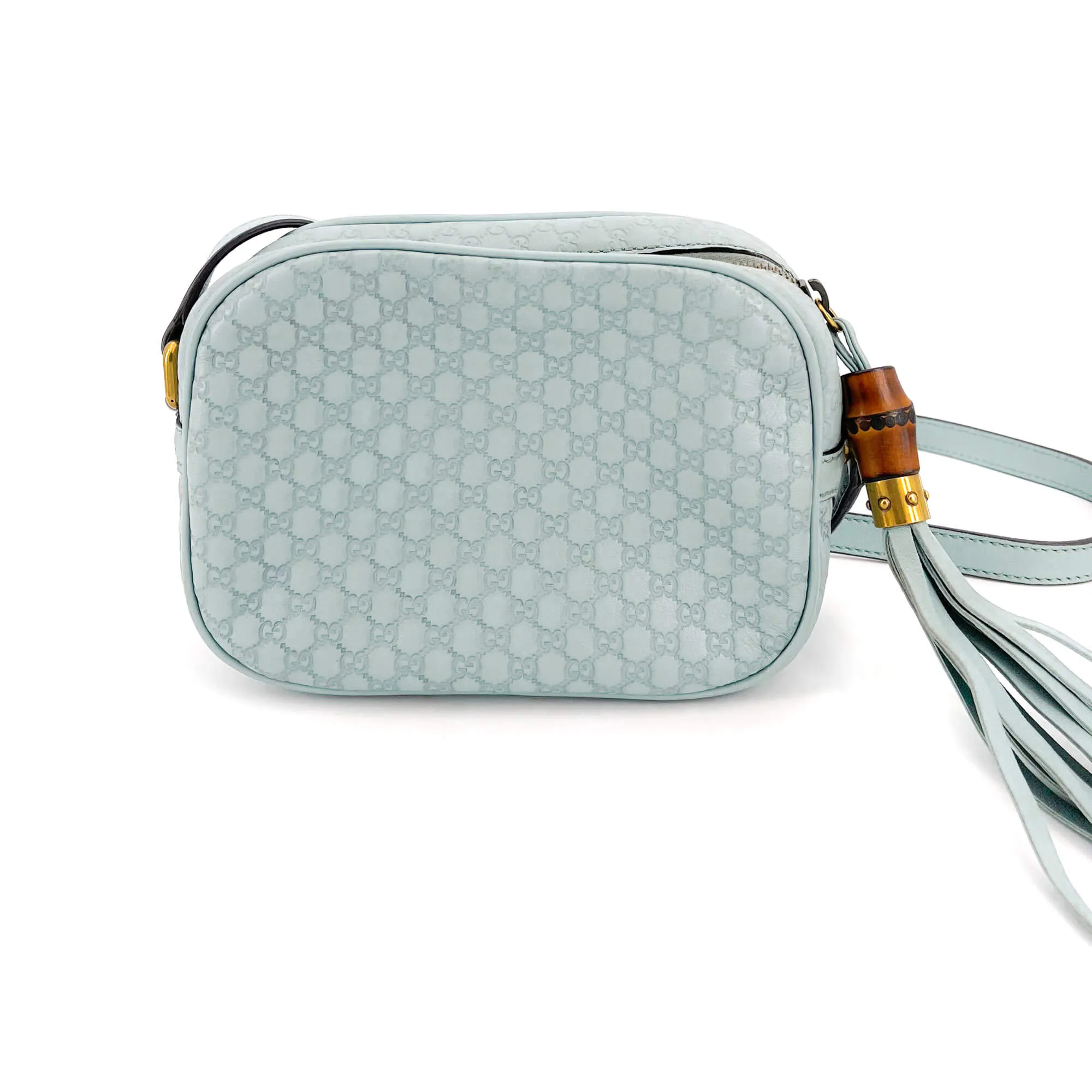 Bamboo Disco Green Leather Crossbody Bag