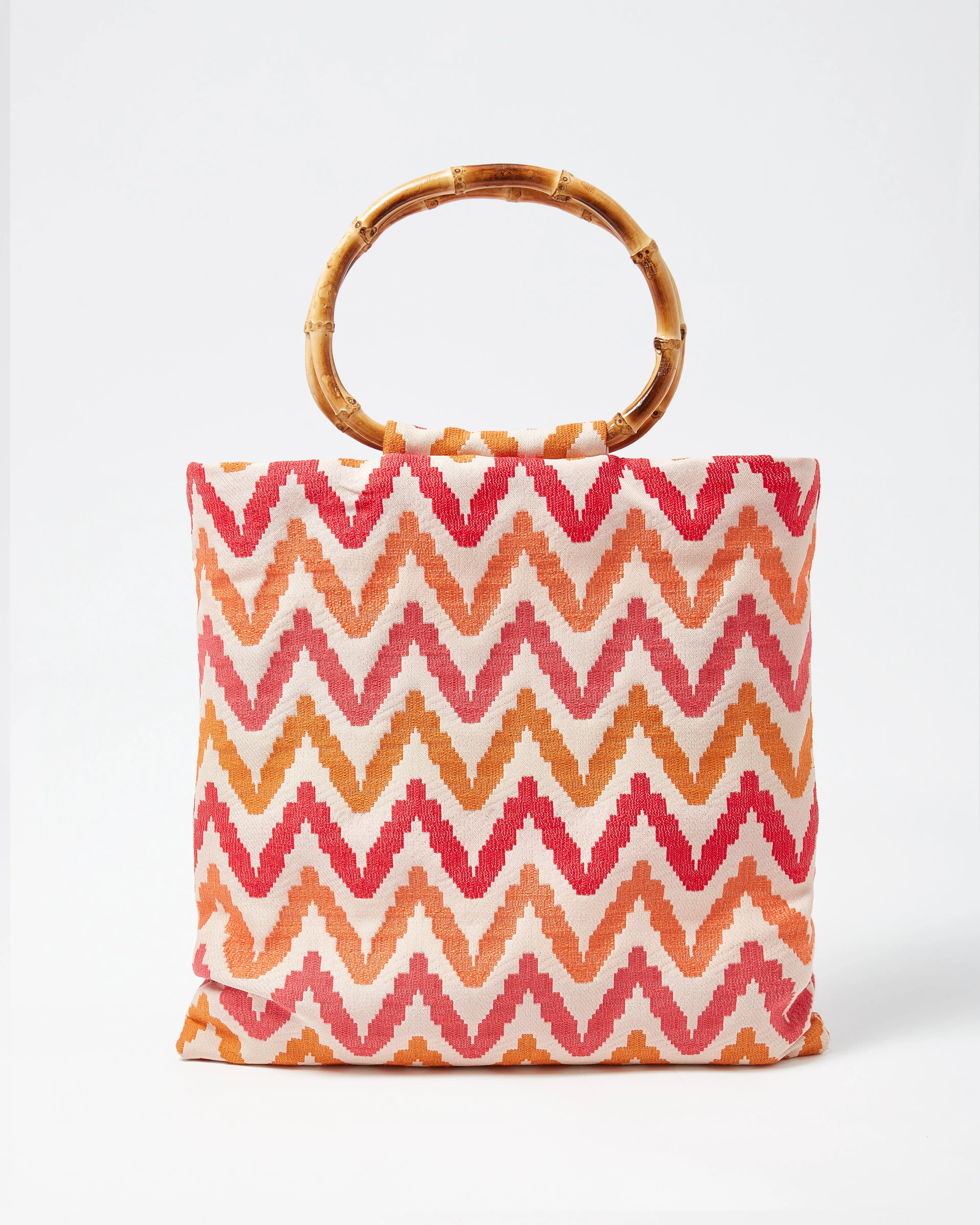 Bamboo Handle Chevron Purse