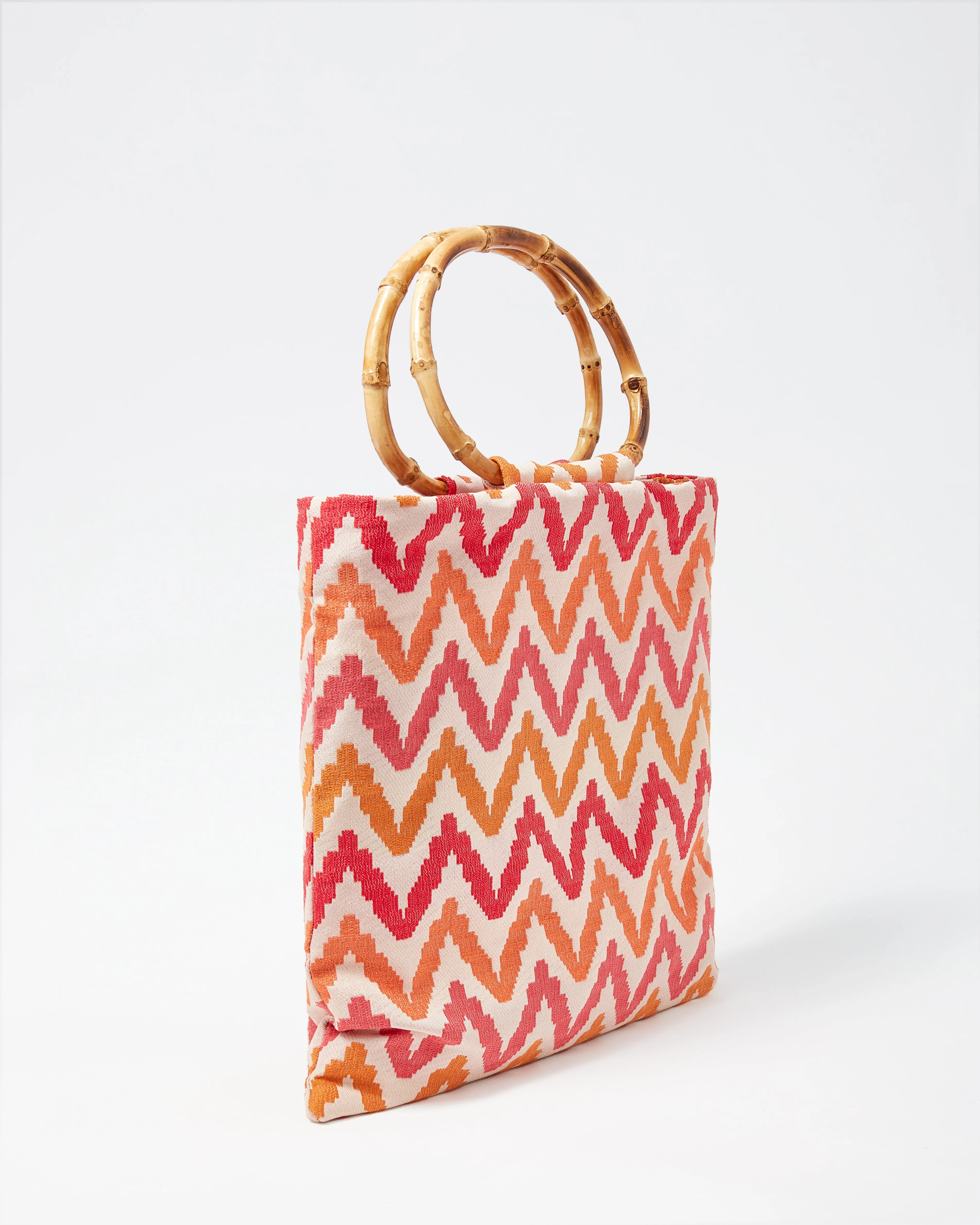 Bamboo Handle Chevron Purse