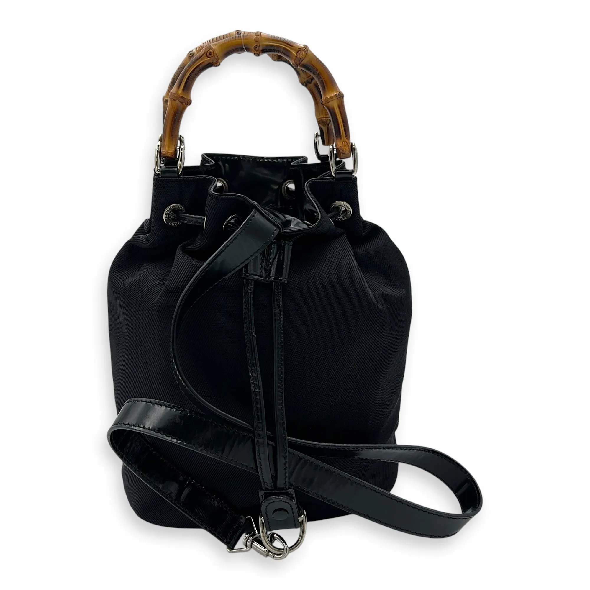 Bamboo Top Handle Bag Black in Calfskin, Gold hardware