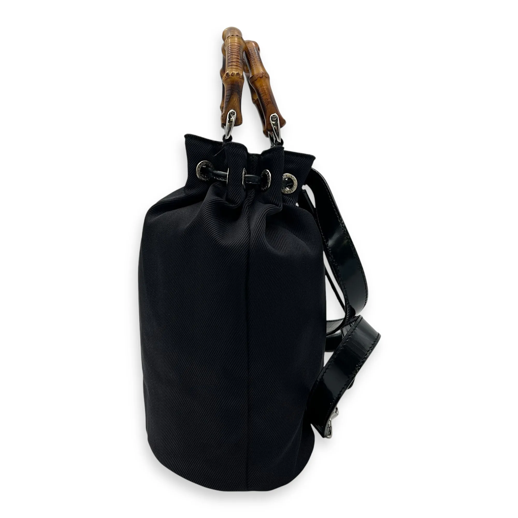 Bamboo Top Handle Bag Black in Calfskin, Gold hardware