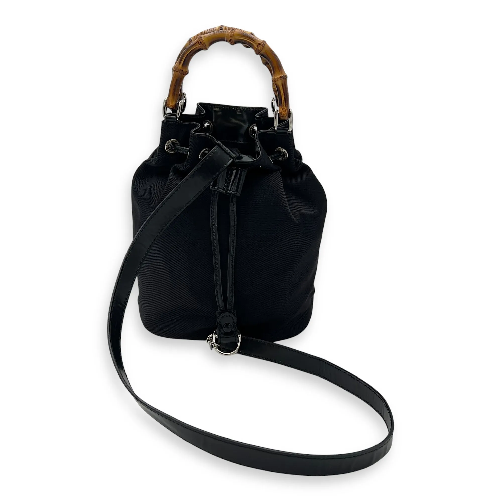 Bamboo Top Handle Bag Black in Calfskin, Gold hardware