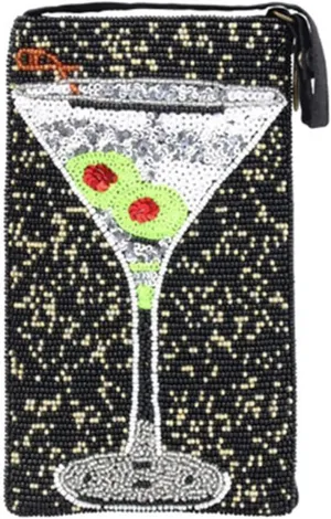 Bamboo Trading Company Cocktails Anyone Club Bag Beaded Phone Crossbody