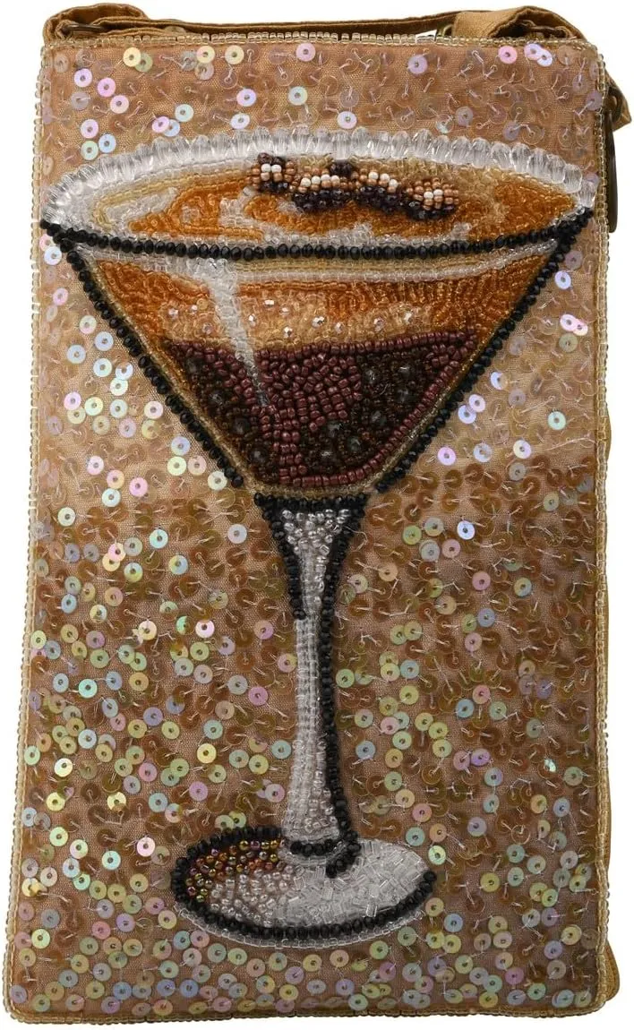 Bamboo Trading Company Cocktails Anyone Club Bag Beaded Phone Crossbody