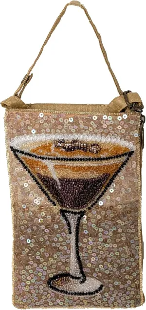Bamboo Trading Company Cocktails Anyone Club Bag Beaded Phone Crossbody