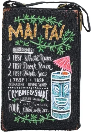 Bamboo Trading Company Cocktails Anyone Club Bag Beaded Phone Crossbody
