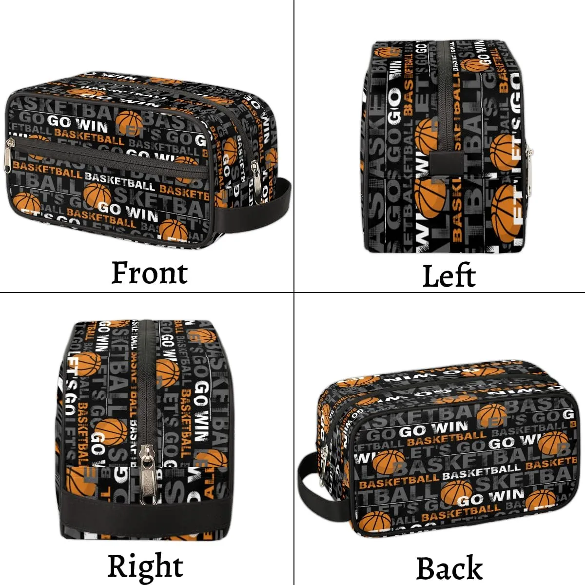 Bardic Travel Toiletry Bag for Boys, Waterproof Hanging Dopp Kit for Men, Shaving Bag with Large Capacity for Travel,Sports Shower (Basketball Sport)