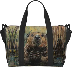 Beaver Print Fashionable Handbag Crossbody Bag,Perfect For Travel,Weekend Getaways And Daily Use