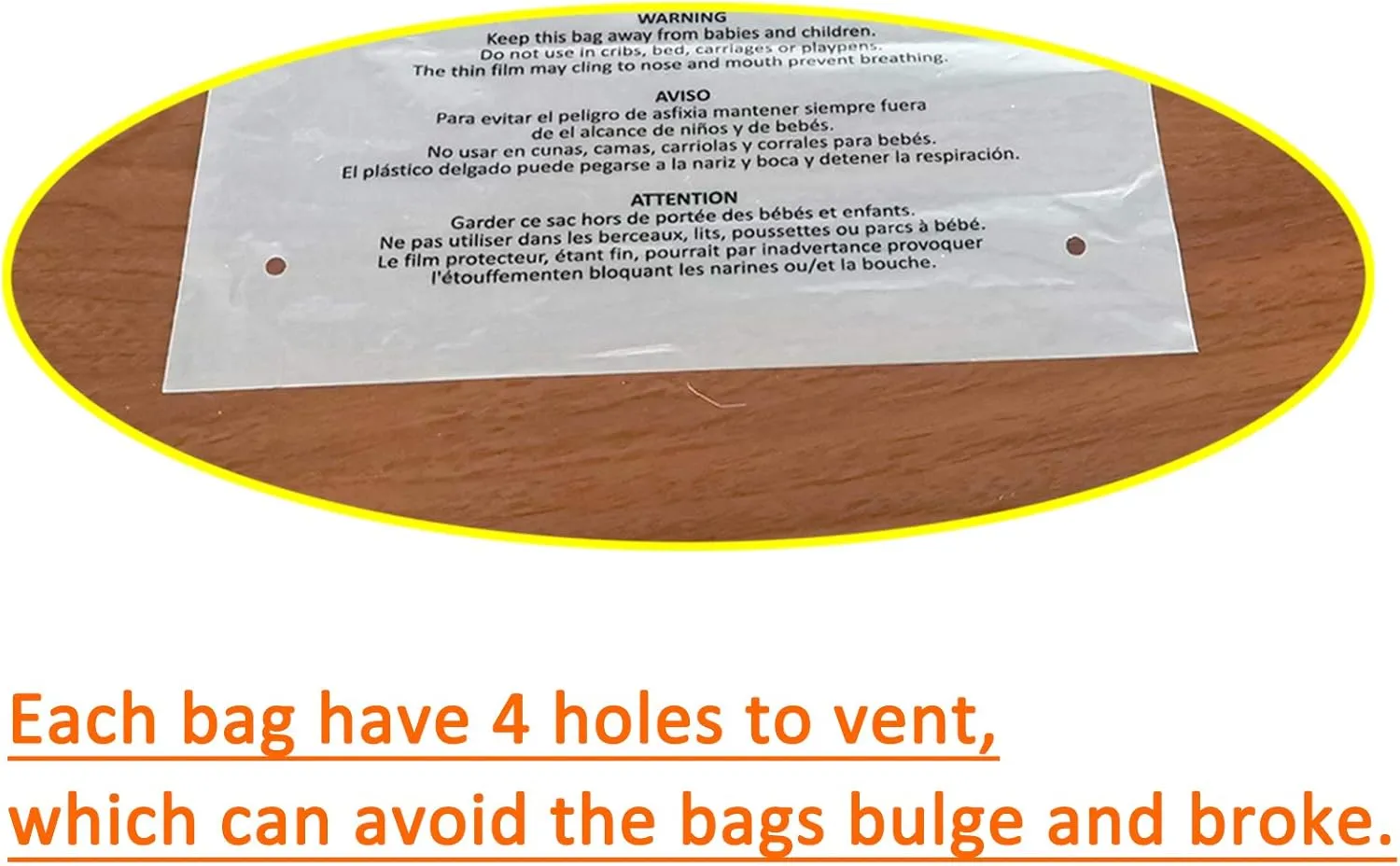 Belinlen 100 Count 18x24 Inch Self Seal Clear Poly Bags with Suffocation Warning for Packaging, Shipping & FBA with Permanent Adhesive (1.5mil)
