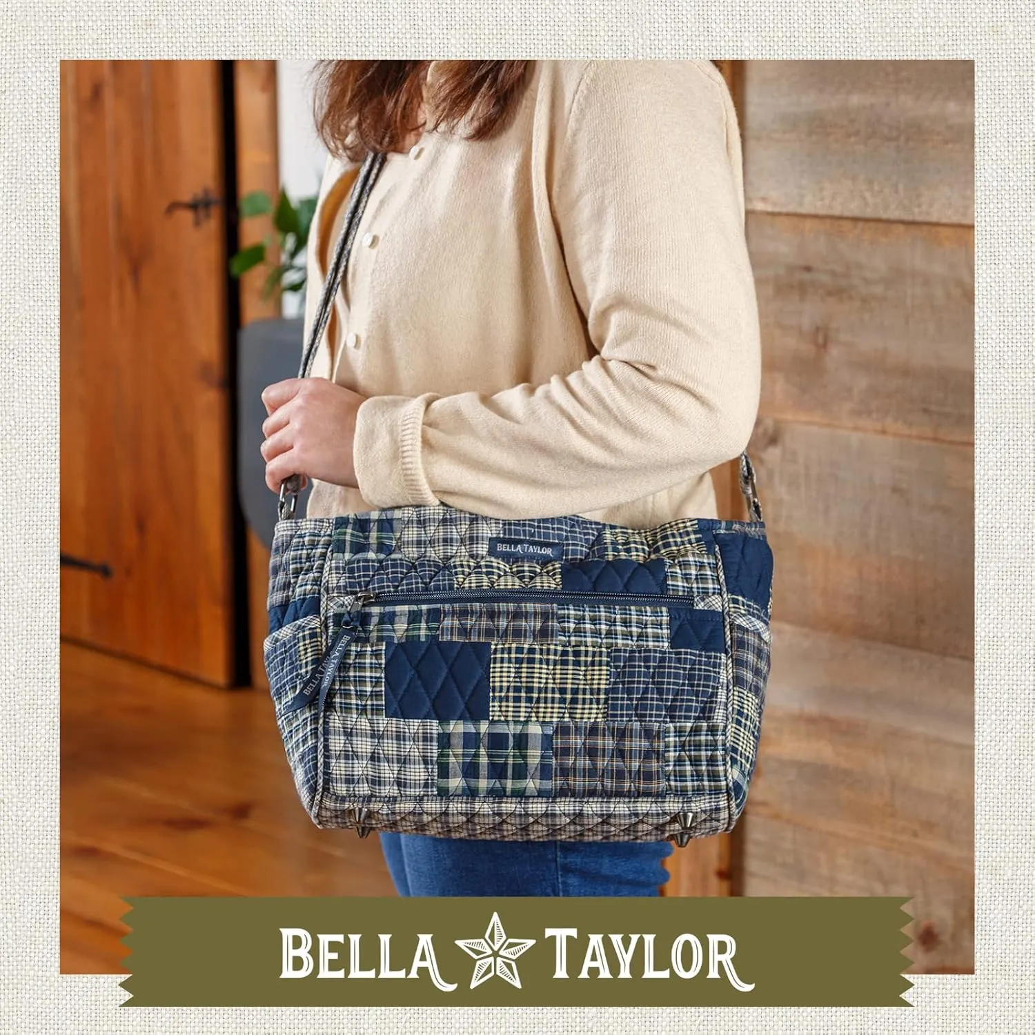 Bella Taylor Claire Crossbody Shoulder Bag, Multicompartment Purse for Women