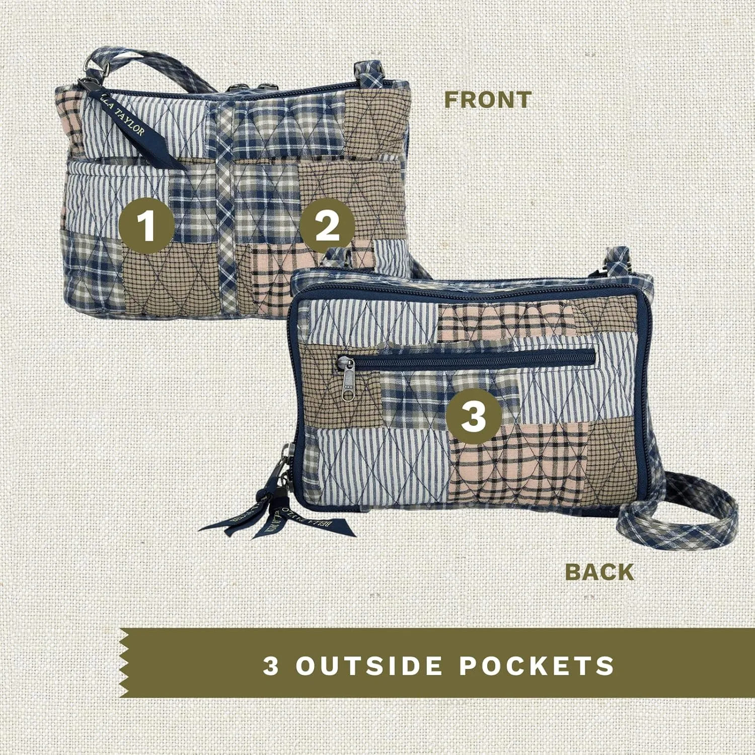 Bella Taylor Essentials Crossbody Purse with Built In Wallet