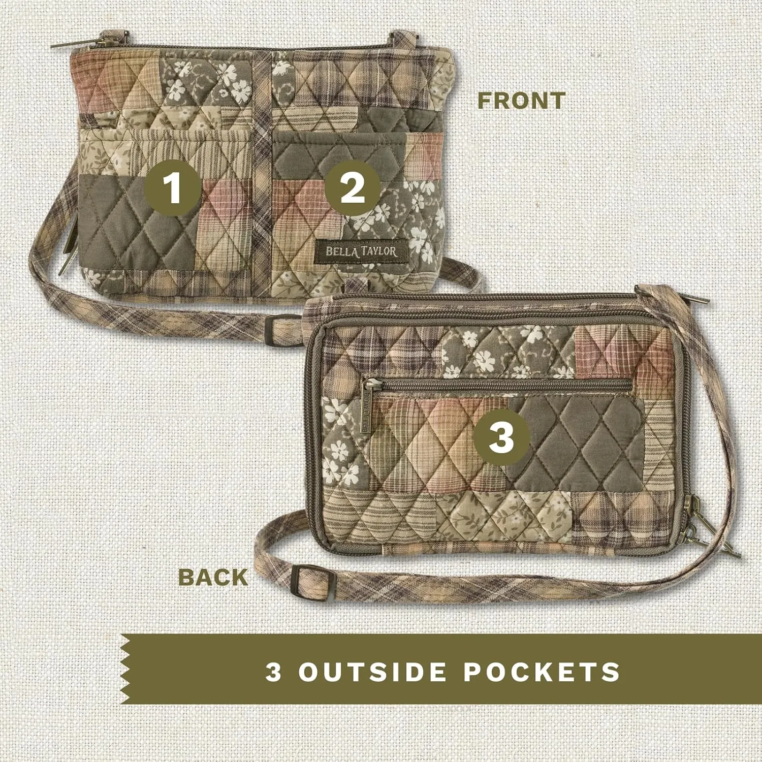 Bella Taylor Essentials Crossbody Purse with Built In Wallet