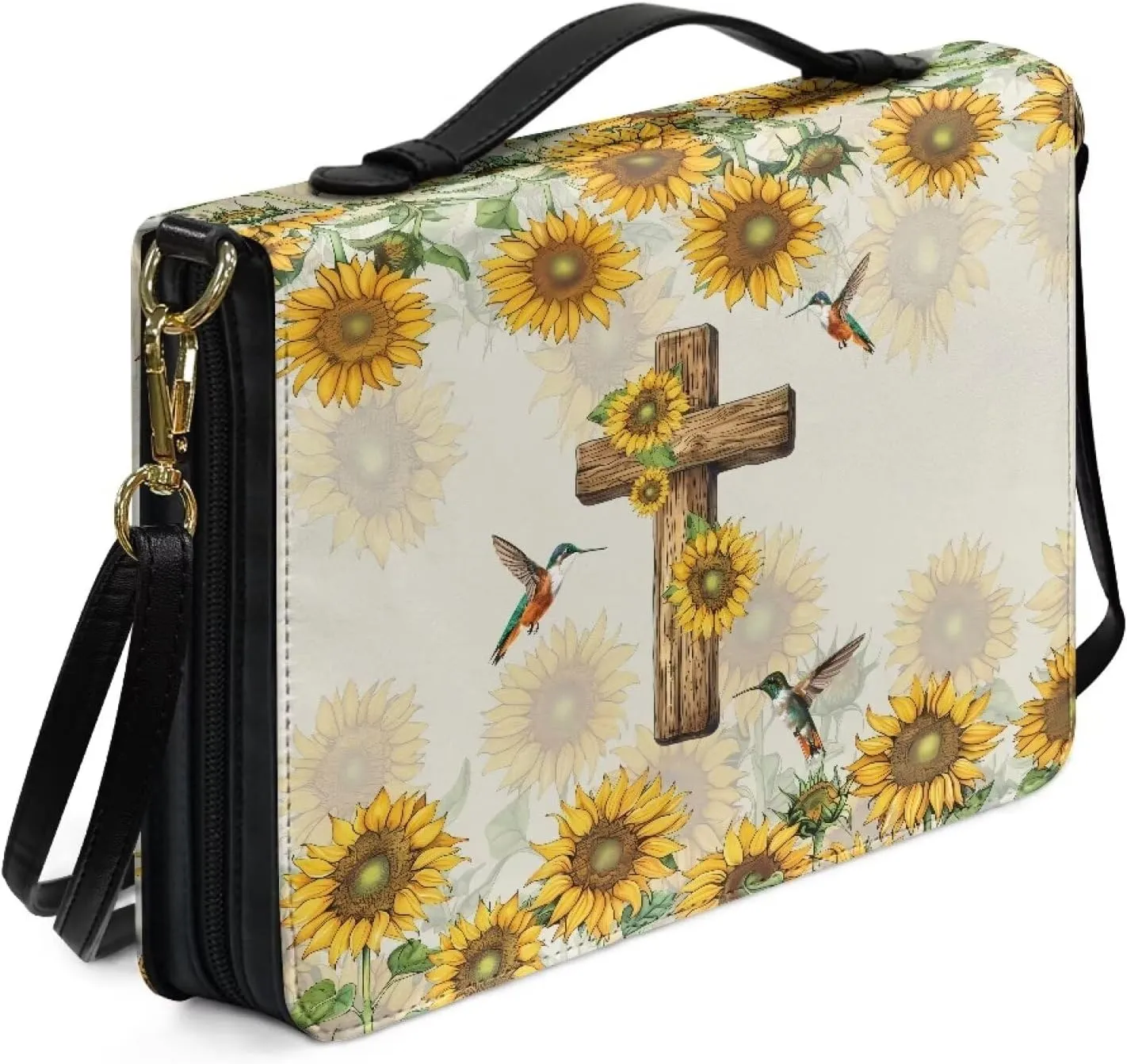 Bible Covers Leather Waterproof Carrying Book Case for Women Men Crossbody Bible Case Bible Bag