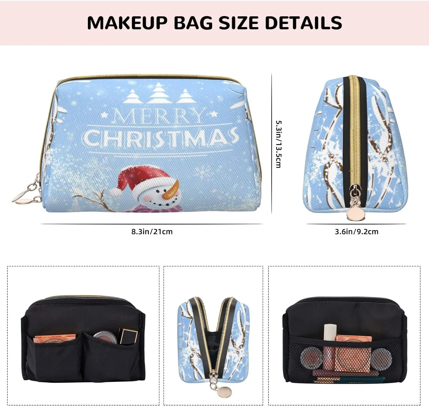 Bird Waterproof leather cosmetic bag,Animal Print Bicolour Birds,large capacity and easy to care for carefor storing cosmetics, toiletries, makeup brushes,Dark Pink