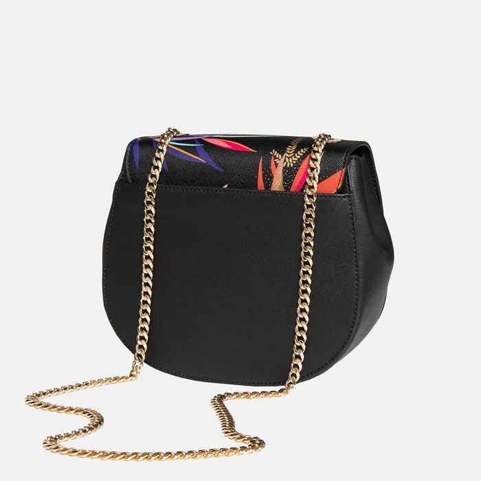 Black Bamboo Gold Chain Crossbody Bag