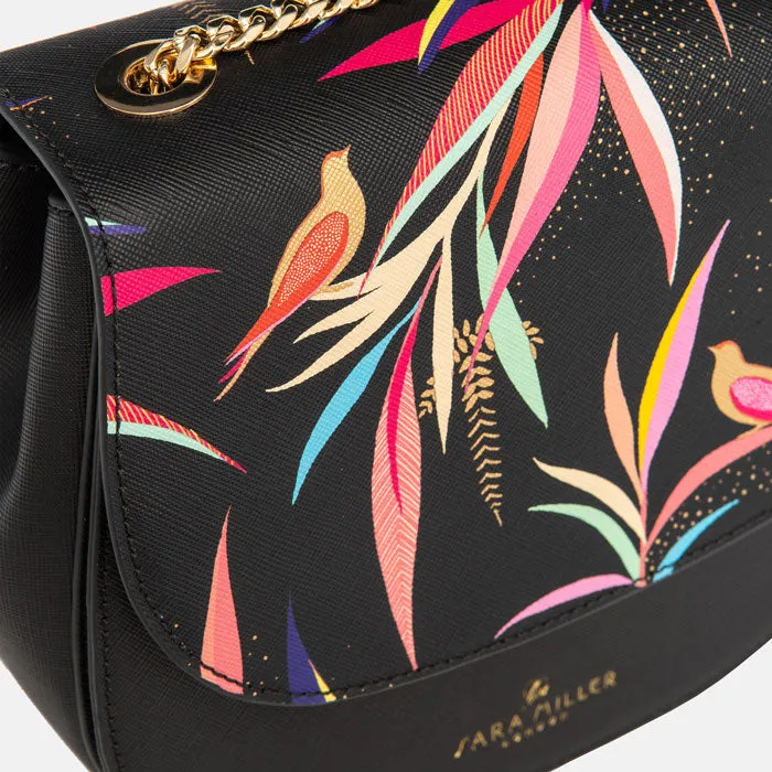 Black Bamboo Gold Chain Crossbody Bag