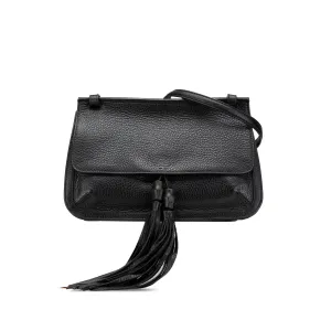 Black Gucci Medium Leather Bamboo Daily Crossbody