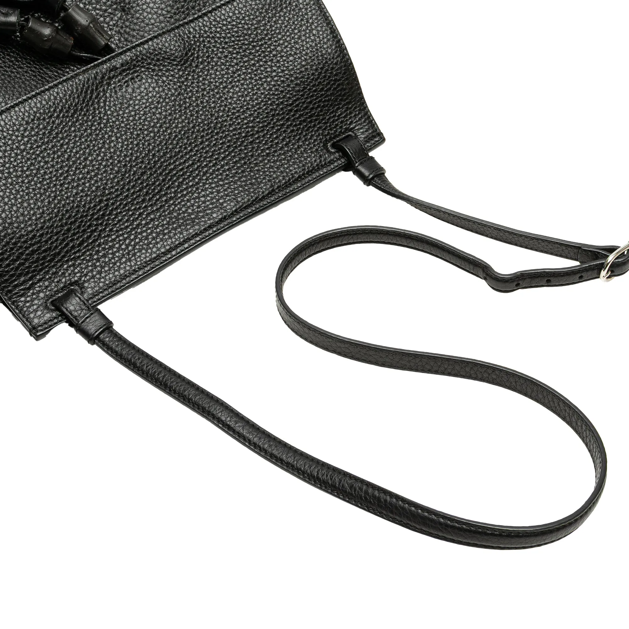 Black Gucci Medium Leather Bamboo Daily Crossbody