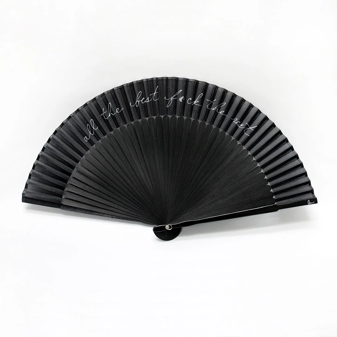 BLACK HAND-HELD FAN