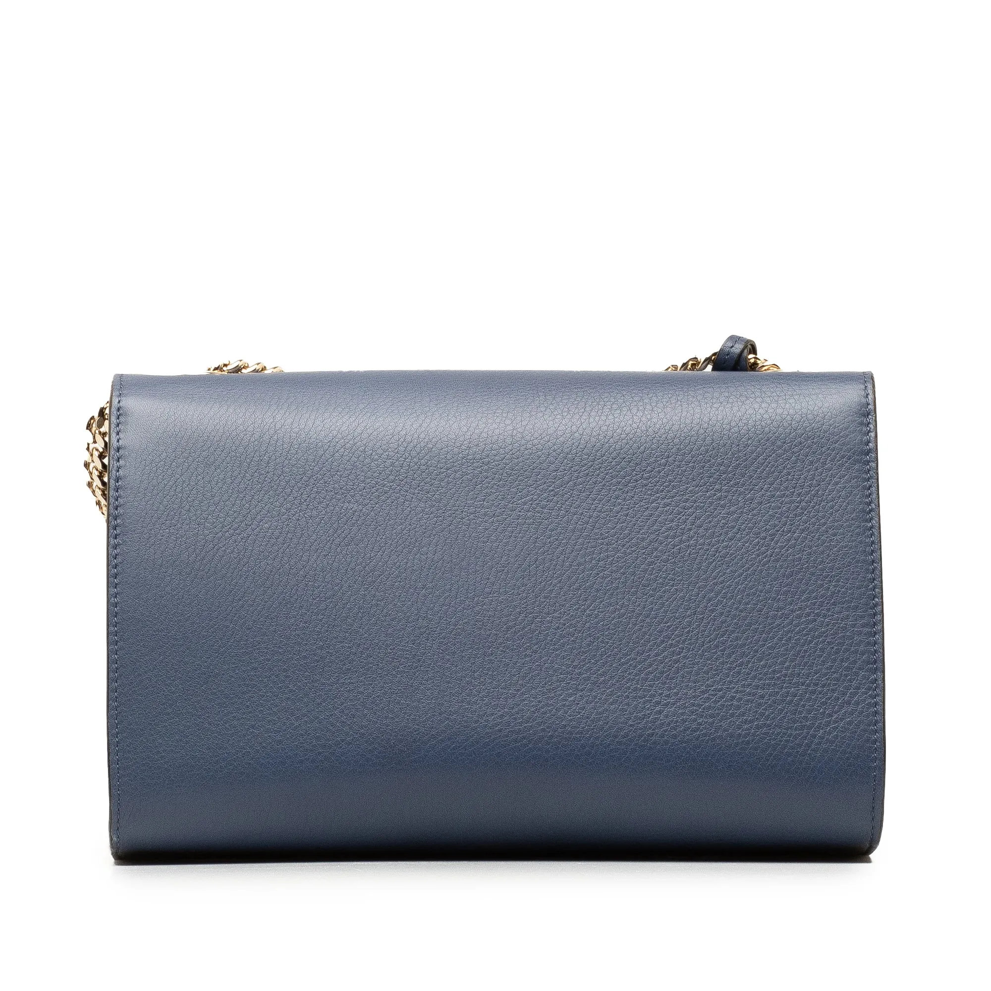 Blue Gucci Medium Miss Bamboo Leather Crossbody