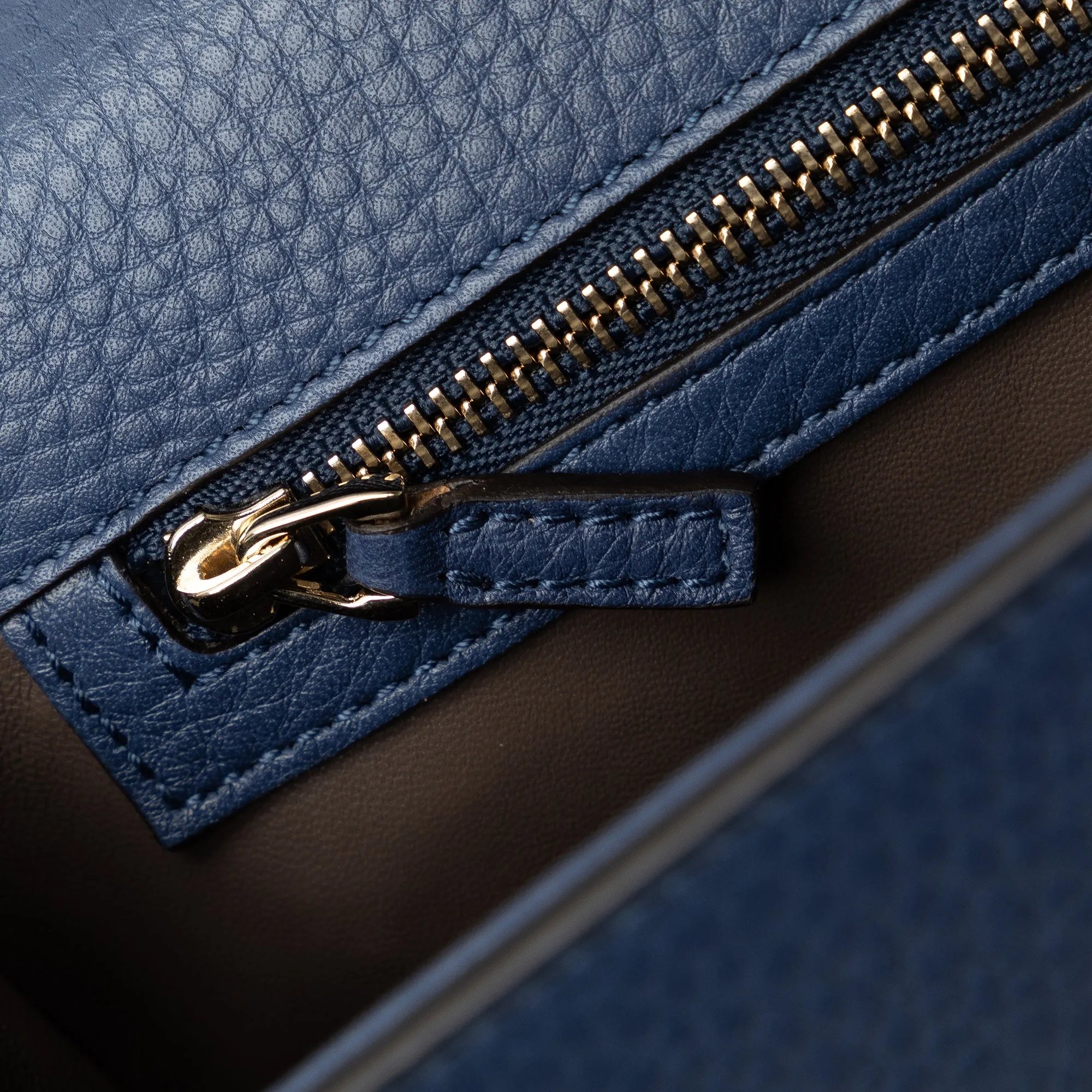 Blue Gucci Medium Miss Bamboo Leather Crossbody