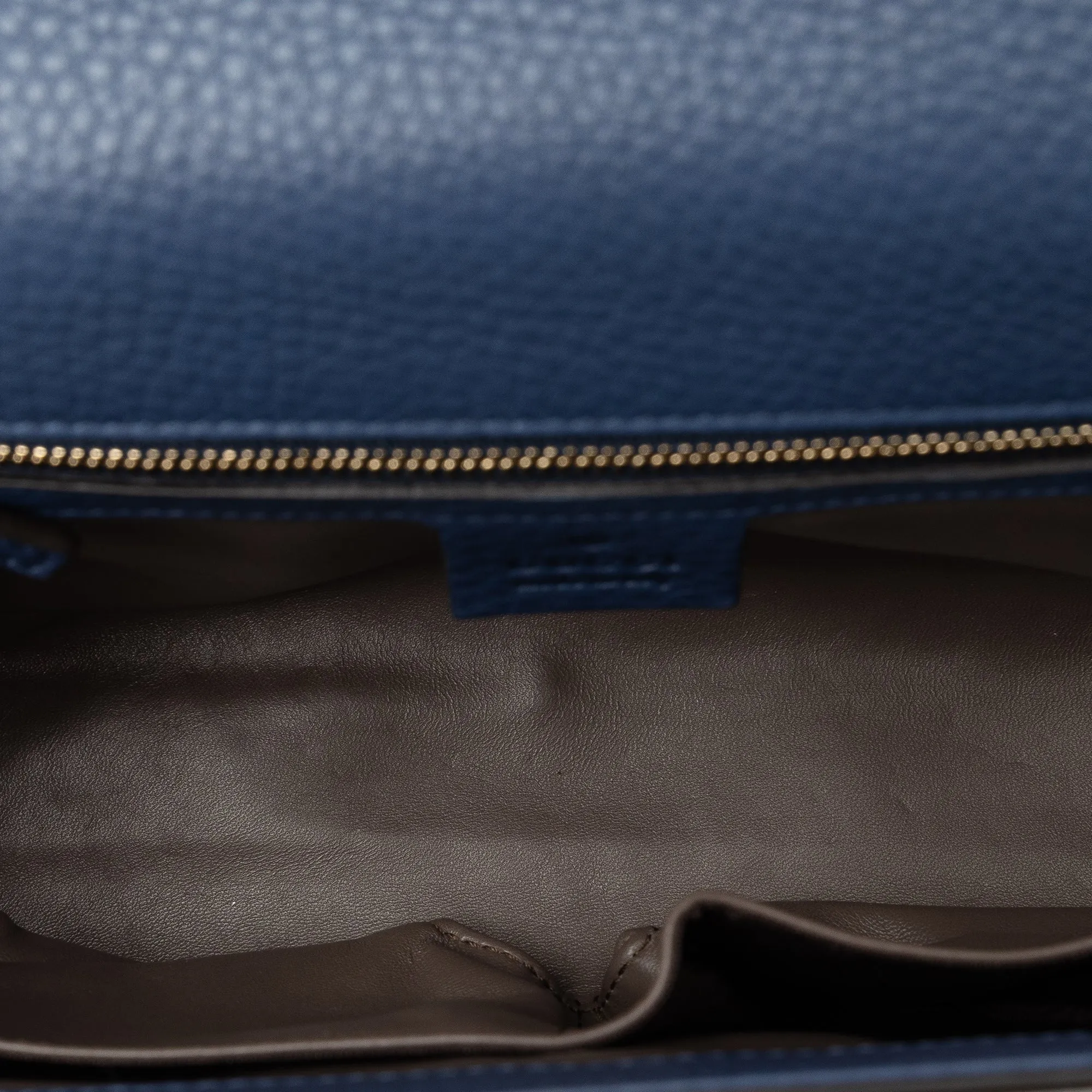 Blue Gucci Medium Miss Bamboo Leather Crossbody