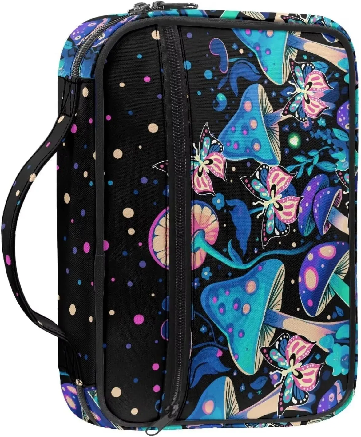 Blue Mushrooms Bible Case for Girls Stylish Bible Tote Bag for Women Girls Cute Bible Book Cover Bible Cover for Men Bible Book Case for Boys Bible Carrying Case for Women Bible Gifts