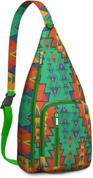 Boho Chic Crossbody Bag Vintage Waterproof Sling Bag Backpack for Men Women Daypack for Hiking Cycling Outdoor Activities