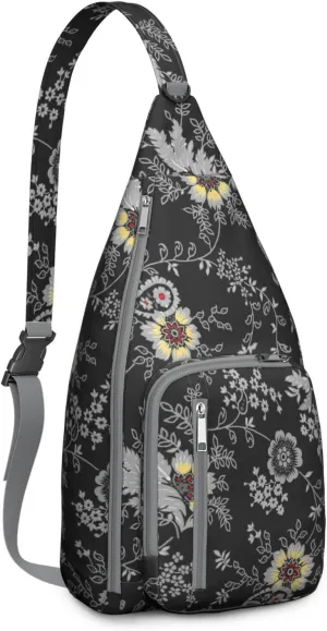 Boho Chic Crossbody Bag Vintage Waterproof Sling Bag Backpack for Men Women Daypack for Hiking Cycling Outdoor Activities