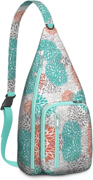 Boho Chic Crossbody Bag Vintage Waterproof Sling Bag Backpack for Men Women Daypack for Hiking Cycling Outdoor Activities
