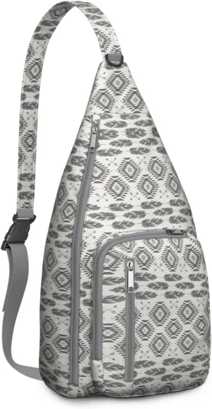 Boho Chic Crossbody Bag Vintage Waterproof Sling Bag Backpack for Men Women Daypack for Hiking Cycling Outdoor Activities