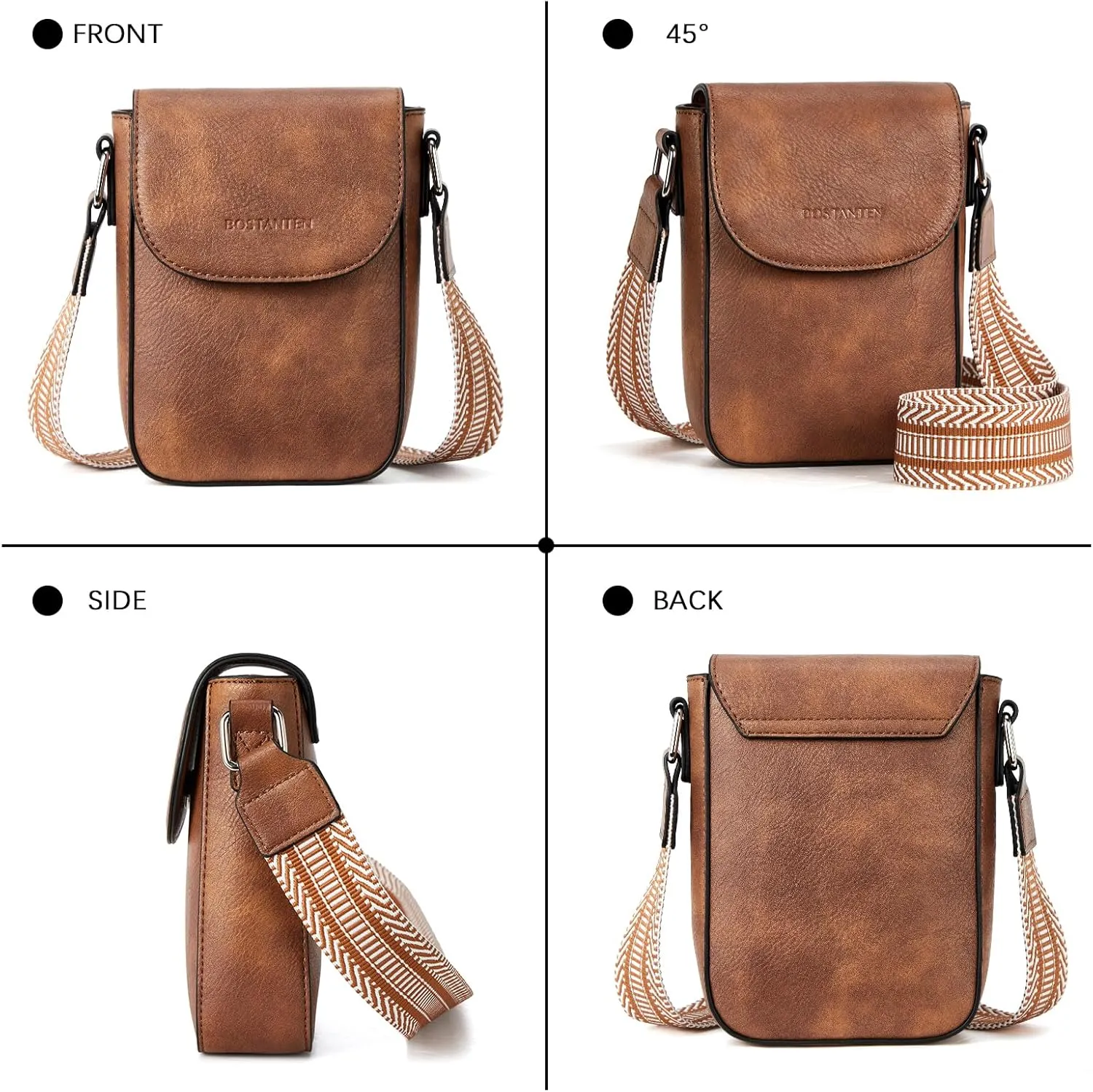 BOSTANTEN Small Crossbody Bags for Women Cell Phone Purse Leather Wallet Handbags with Card Slots