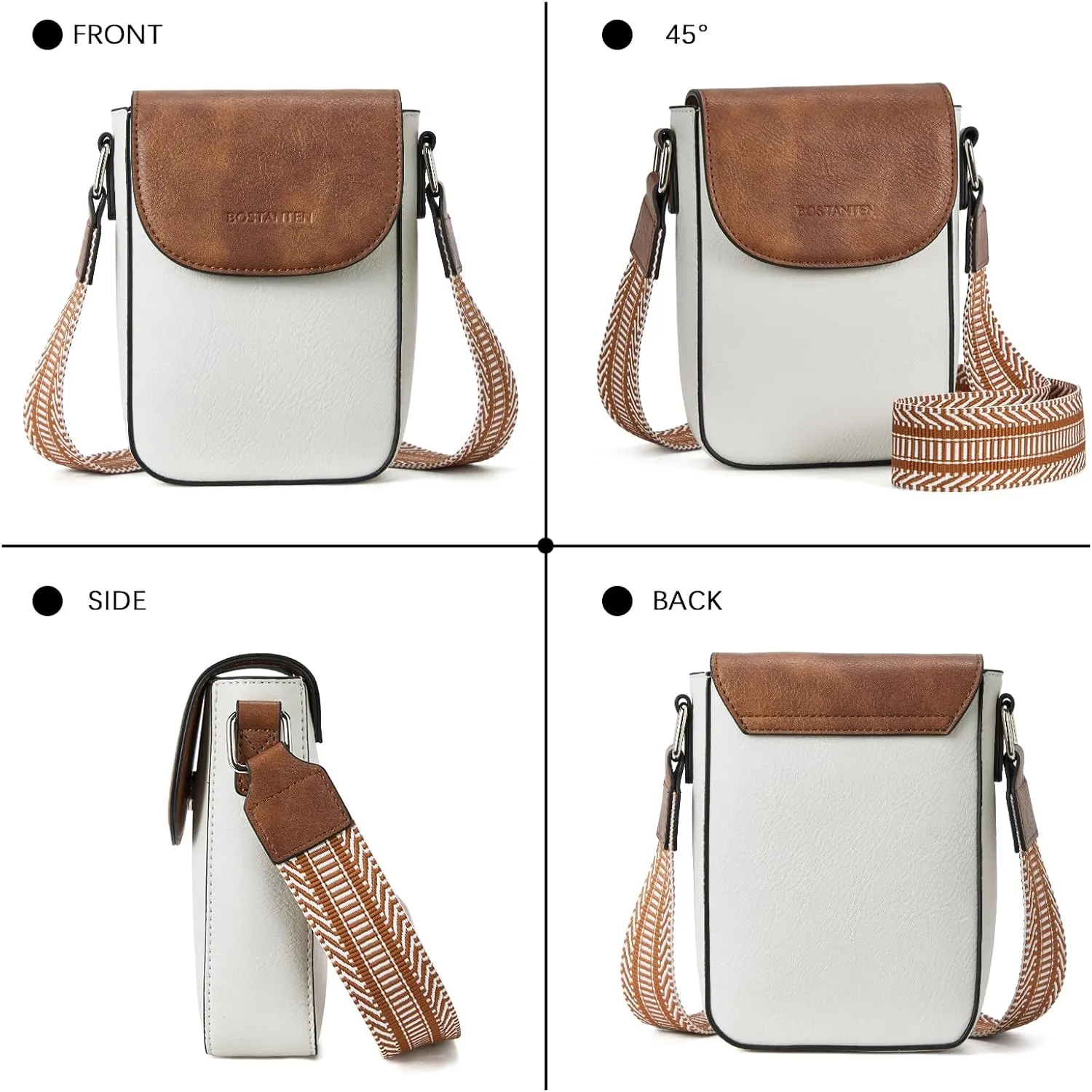 BOSTANTEN Small Crossbody Bags for Women Cell Phone Purse Leather Wallet Handbags with Card Slots