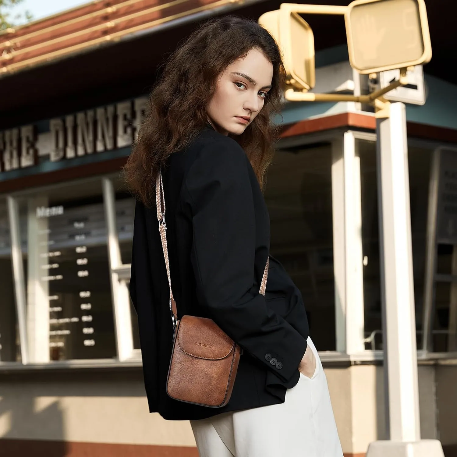 BOSTANTEN Small Crossbody Bags for Women Cell Phone Purse Leather Wallet Handbags with Card Slots
