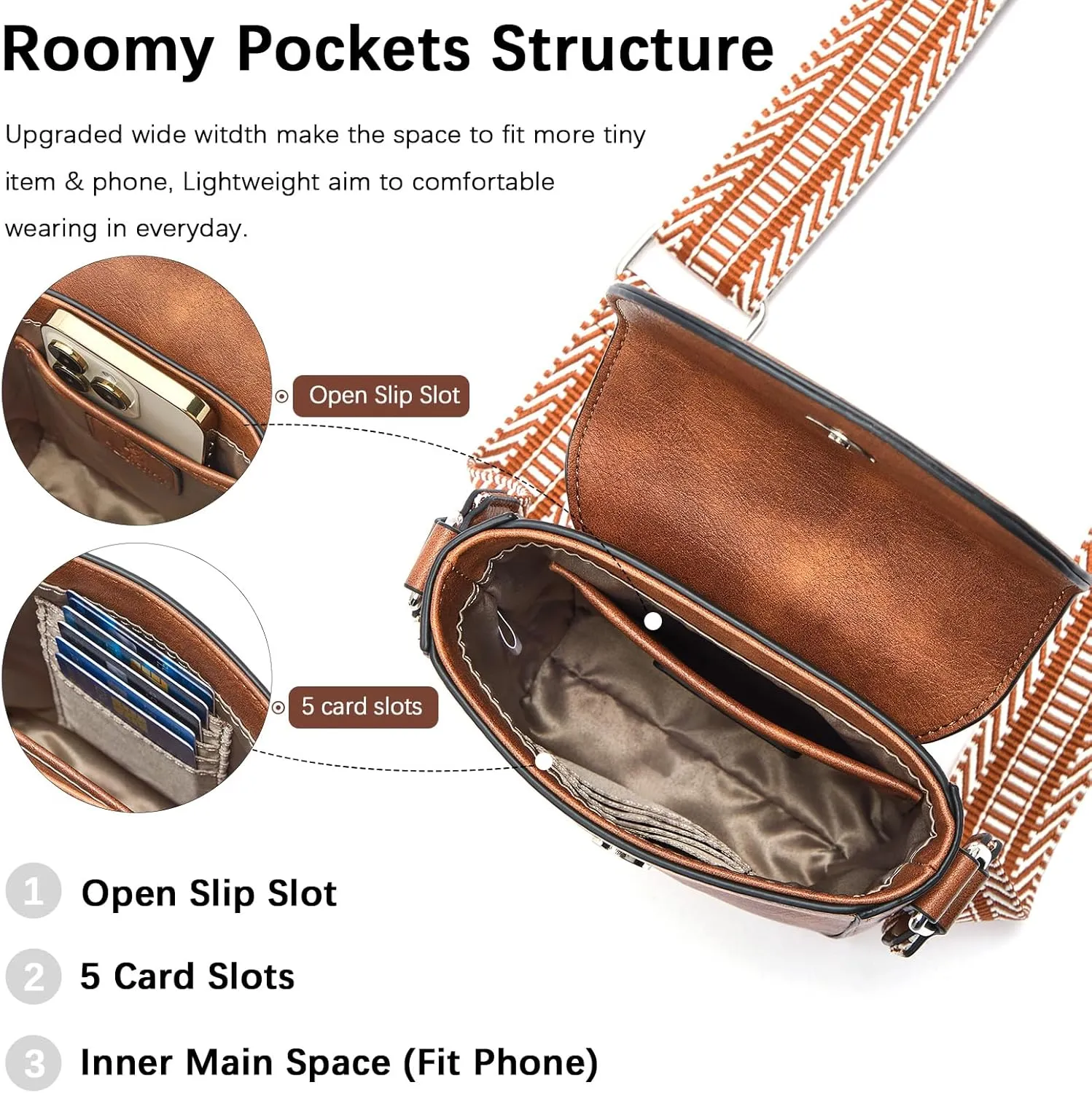 BOSTANTEN Small Crossbody Bags for Women Cell Phone Purse Leather Wallet Handbags with Card Slots