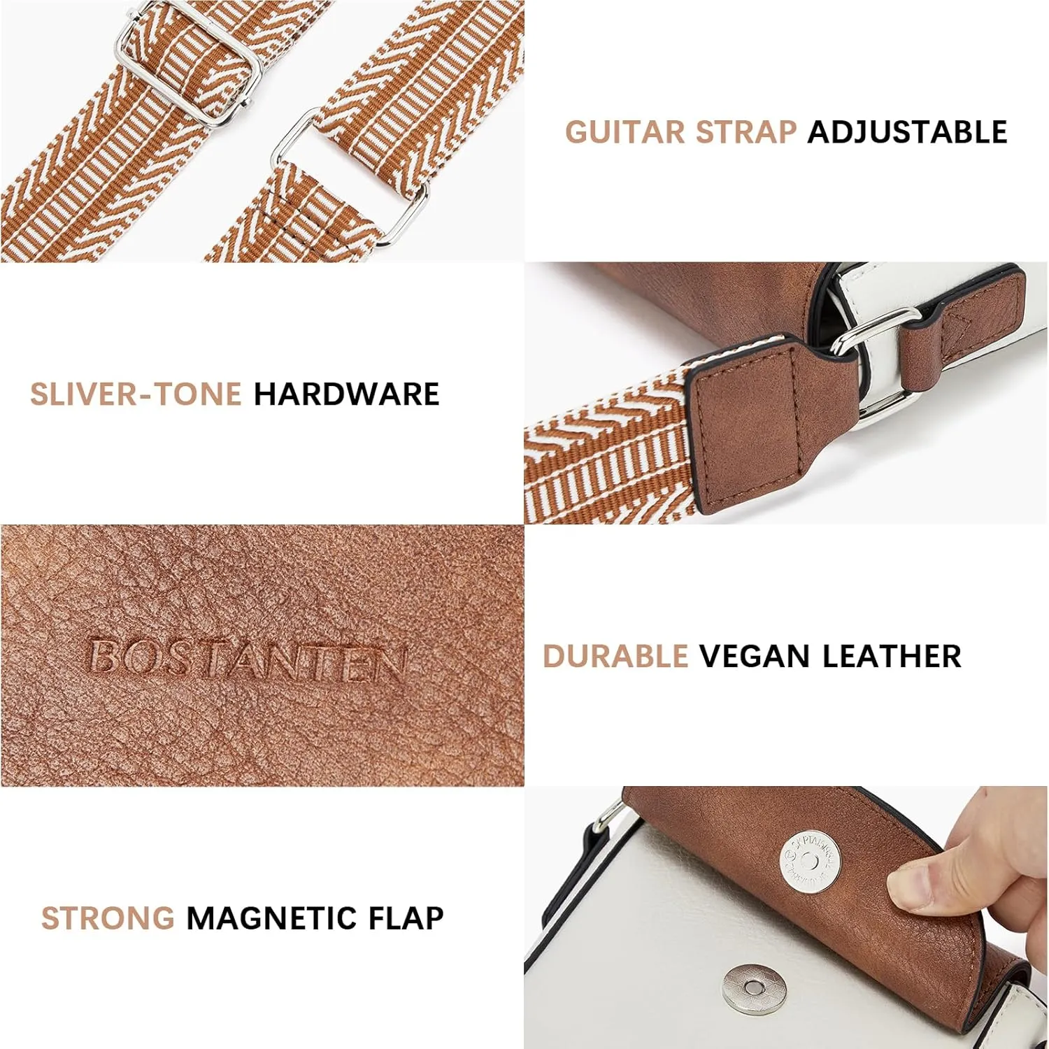 BOSTANTEN Small Crossbody Bags for Women Cell Phone Purse Leather Wallet Handbags with Card Slots