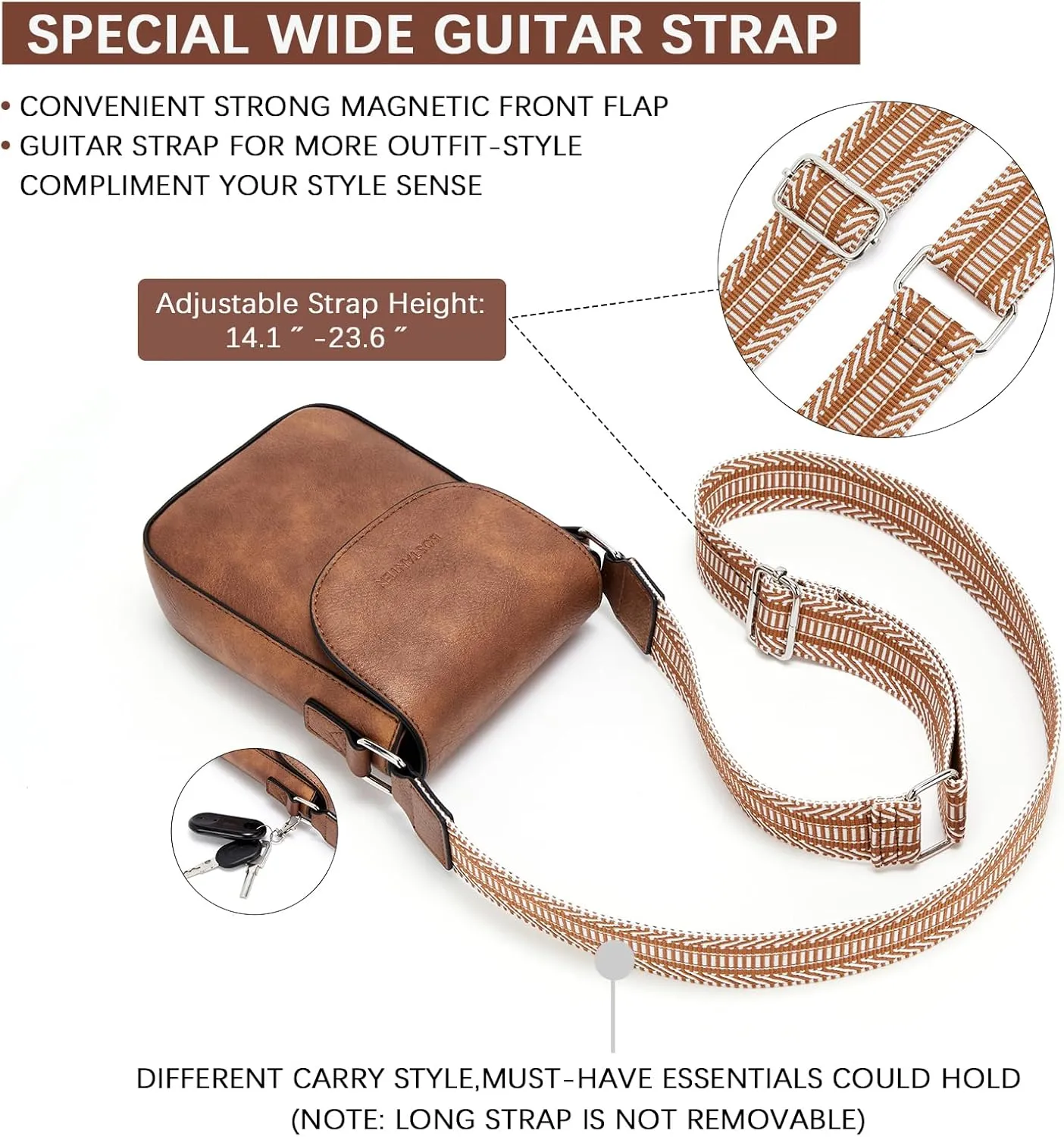 BOSTANTEN Small Crossbody Bags for Women Cell Phone Purse Leather Wallet Handbags with Card Slots