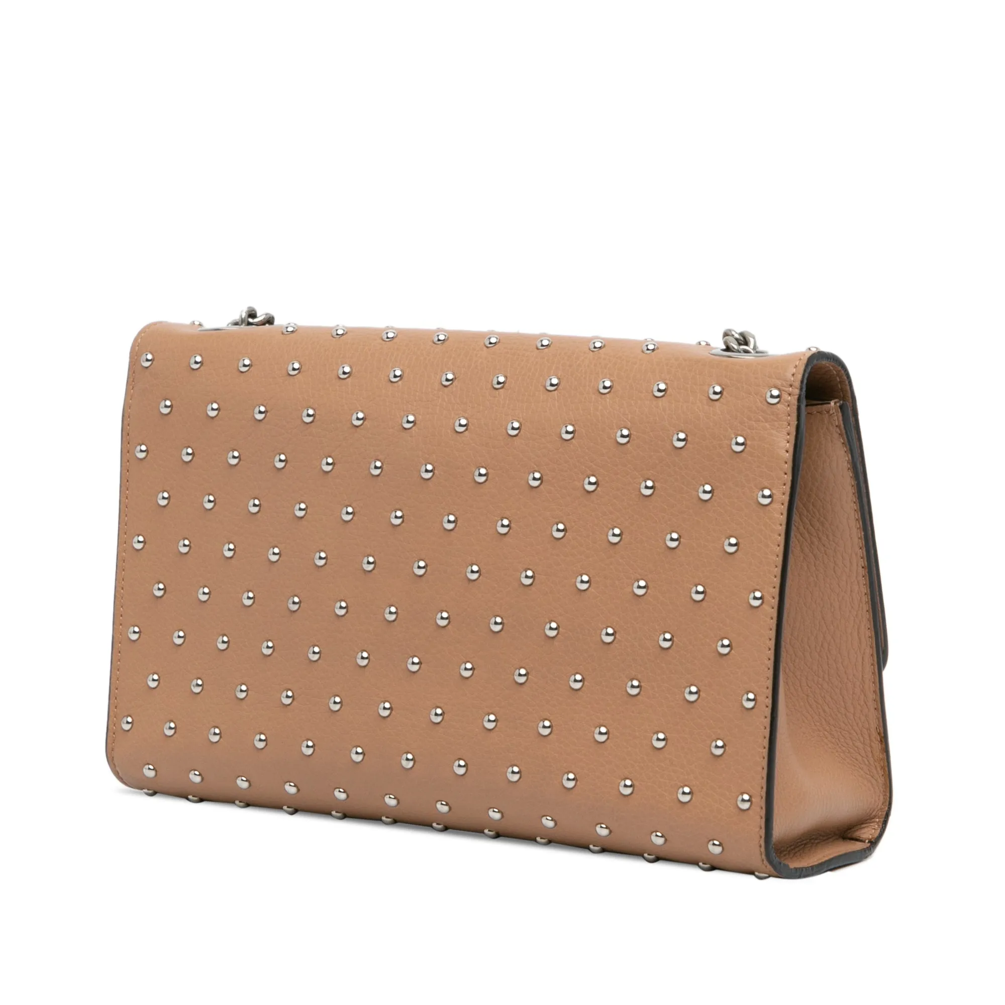 Brown Gucci Medium Leather Studded Miss Bamboo Crossbody