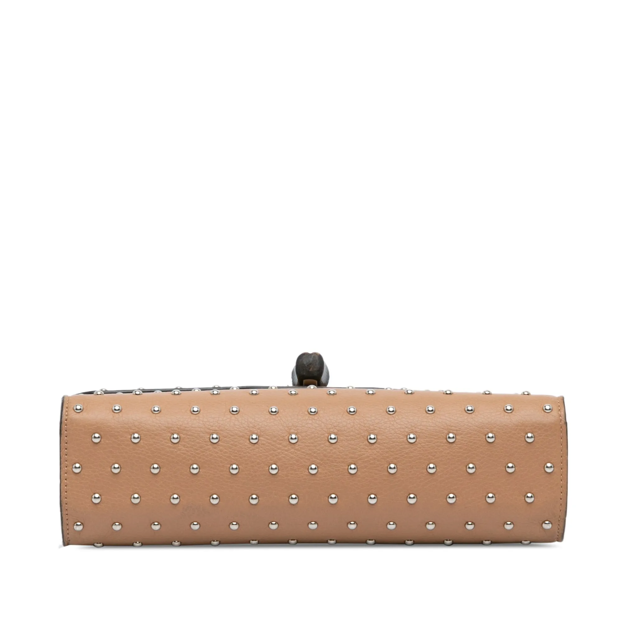 Brown Gucci Medium Leather Studded Miss Bamboo Crossbody