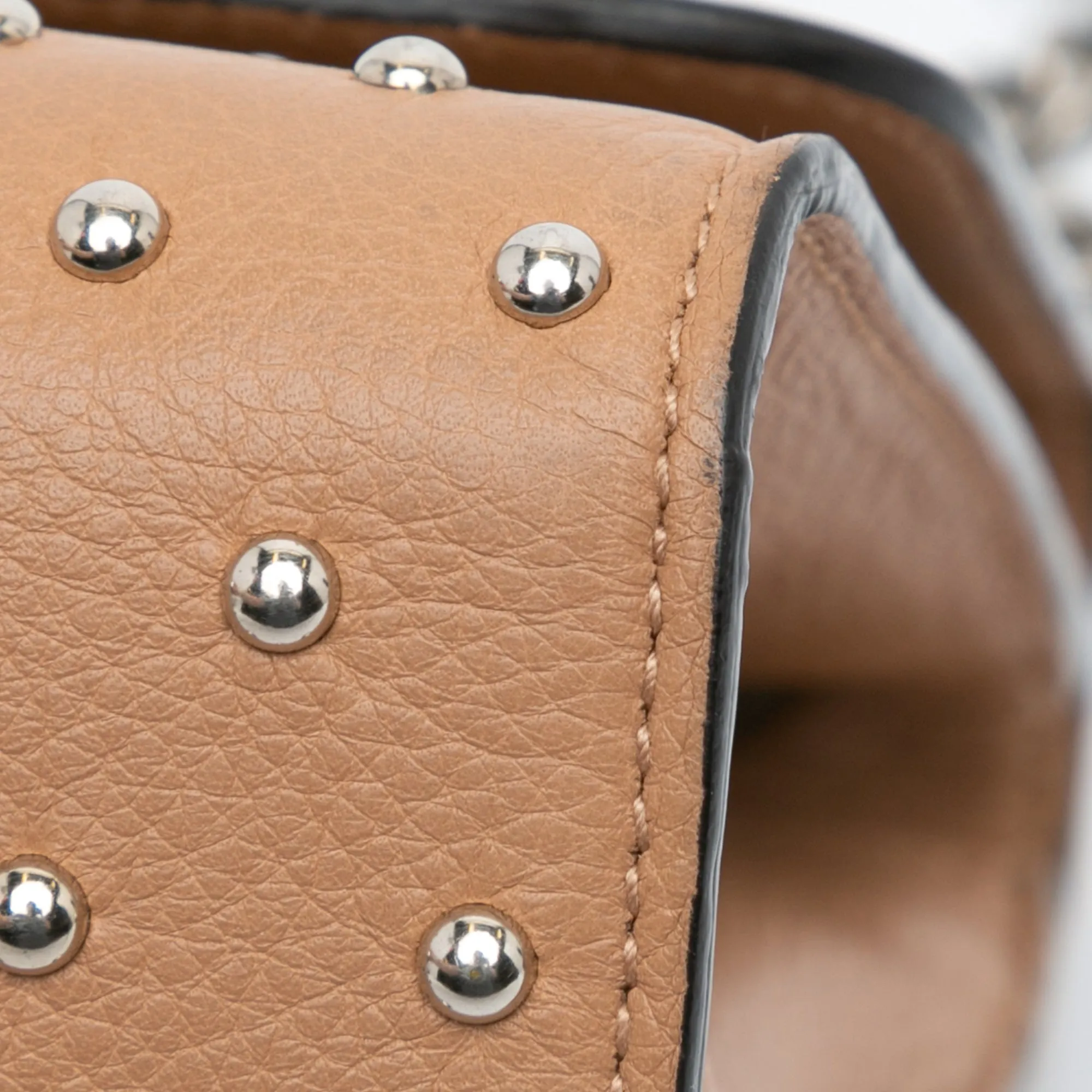 Brown Gucci Medium Leather Studded Miss Bamboo Crossbody