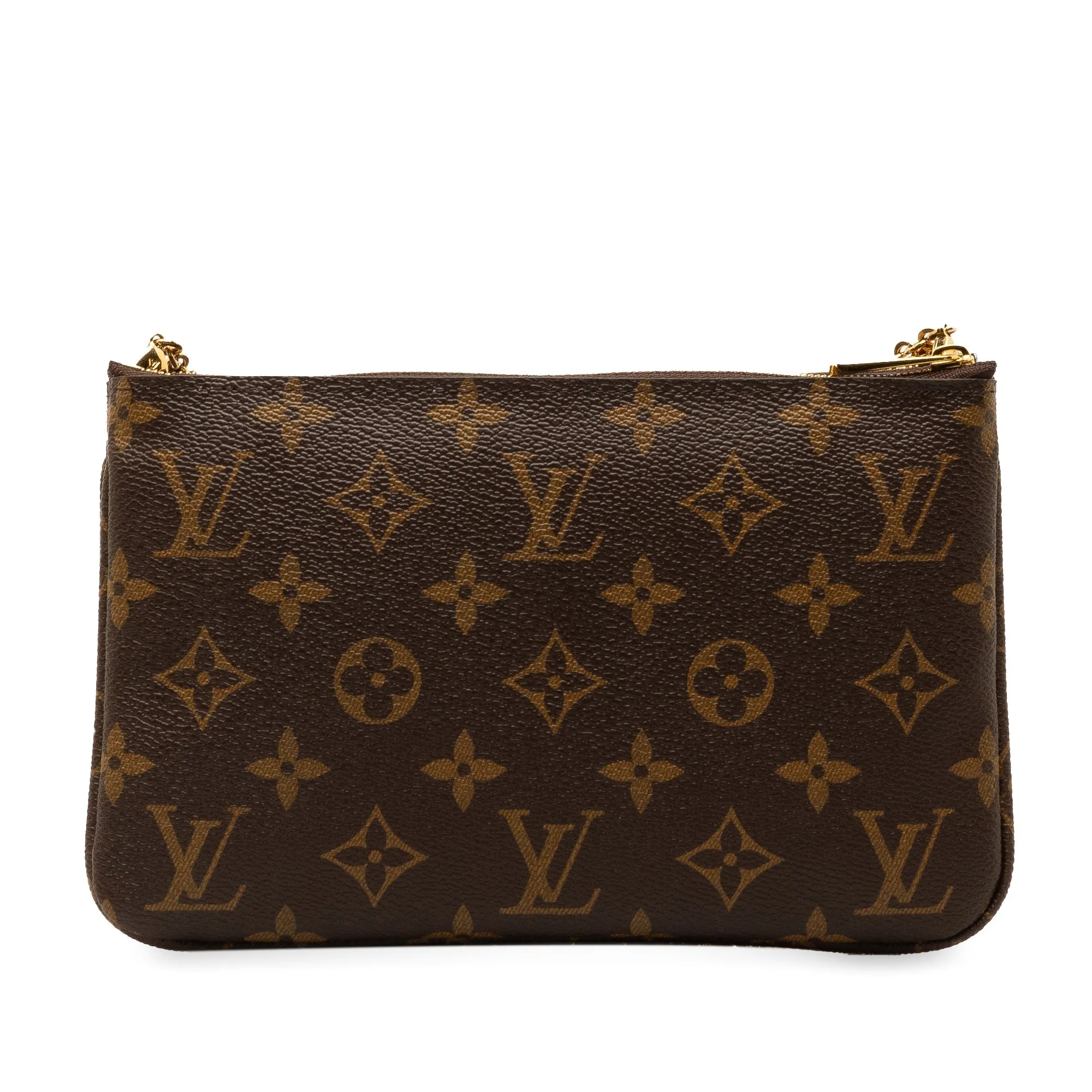 Brown Louis Vuitton Monogram Double Zip Pochette Illustre Vivienne Shanghai Crossbody Bag